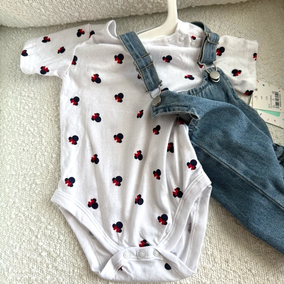 Disney Baby | NEW Denim Overall Set - Minnie Mouse 12m - Picture 6 of 6